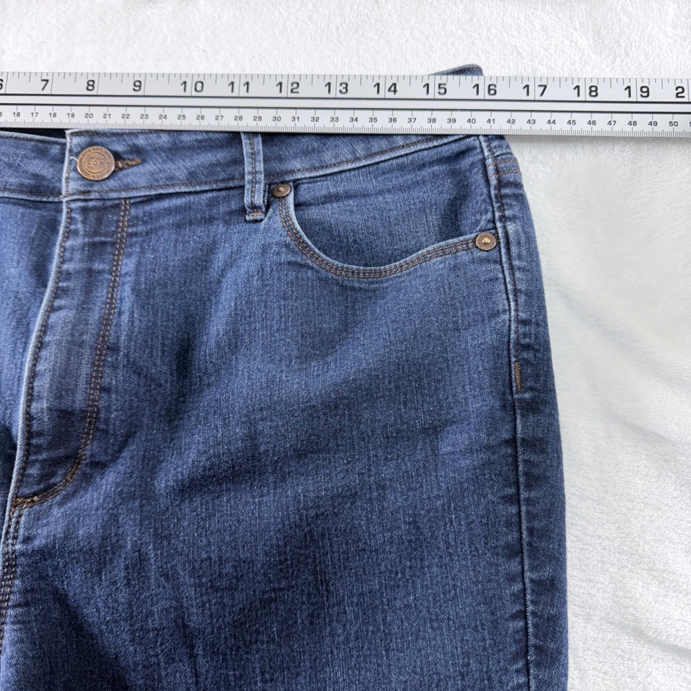 LOFT‎ Curvy High Waist Skinny Ankle Jeans Blue Dark Wash Denim Size 31 12P - Picture 6 of 10